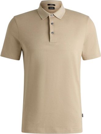 HUGO BOSS Stijlvolle katoenen overhemd - Heren - Polos - Beige - 3XL - Katoen - Tops