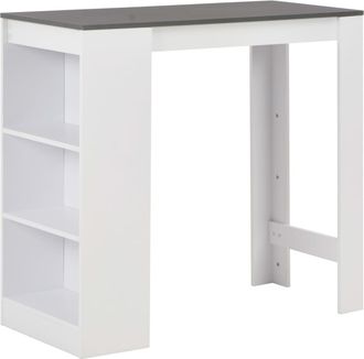 vidaXL Tavolo Da Bar Con Ripiano Bianco 110x50x103 Cm - Vidaxl