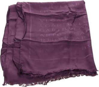 Bulgari Pre-owned Scarves, female, Purple, Size: ONE SIZE Pre-owned Vintage Silk Scarf