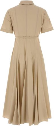 Tory Burch Womens Shirtdress Dress Beige Cotton Elastane