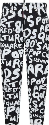 Dsquared2 logo-print slim-leg jeans - men - Cotton/Elastane/Polyester/Cotton/Polyester/Calf Leather - 54 - Black