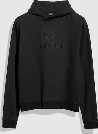 Gucci Cashmere Jersey Sweatshirt With Embroidery, Size XXXL, Black