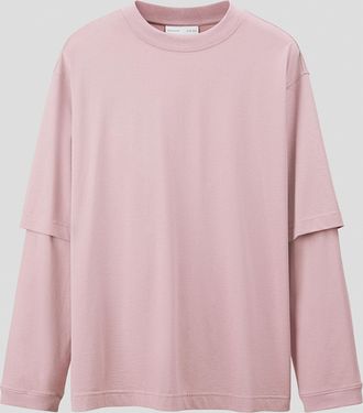 H&M Shirt aus Pima-Baumwolle im Lagenlook - Pink