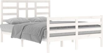 vidaXL Bed Frame without Mattress White Solid Wood 140x200 cm Vidaxl