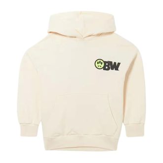 Barrow Kids Sweatshirts, male, Beige, 8 Y, Printed Hoodie with Kangaroo Pocket