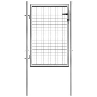 Berkfield Home Garden Gate Galvanised Steel 105x150 cm Silver