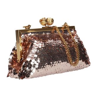 Ted Baker Sequin Schoudertas Fonkelt - Dames - Clutches - Bruin - ONE Size - Wol - Tassen