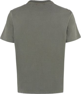 Golden Goose Mens Logo Cotton T-Shirt Green T-Shirts And Polos
