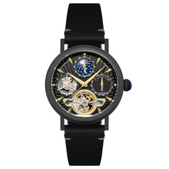 Earnshaw Beaufort Black Dial Mens Watch ES-8309-04
