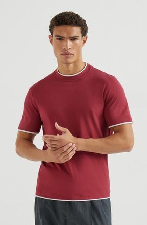 Brunello Cucinelli T-shirt with faux-layering in Cherry at Nordstrom, Size Xxx-Large Eu