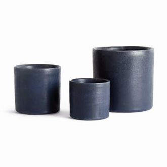 Napa Home & Garden Navy Terracotta Planters Studio Cachepots, Set of 3 in Blue at Nordstrom
