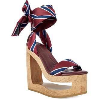 Azalea Wang Wynn Sandal in Burgundy at Nordstrom, Size 6.5