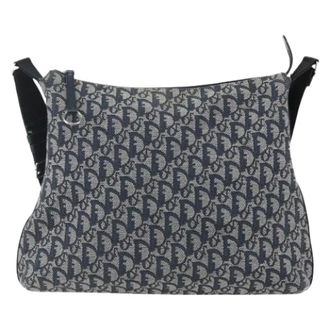 Dior Pre-owned Cross Body Bags, female, Blue, Size: ONE SIZE Pre-owned Vintage Trotter Shoulder Bag