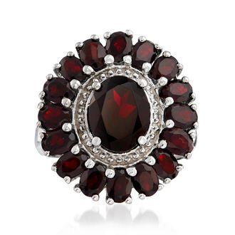Ross-Simons Garnet Ring in Sterling Silver