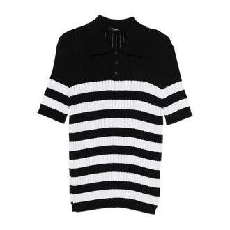 Balmain Striped-pattern Polo Shirt