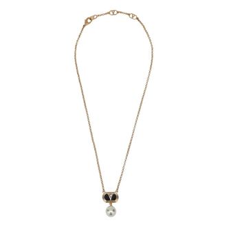Valentino Necklaces, female, Yellow, Size: ONE SIZE Chic Brass Jewelry
