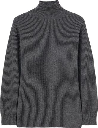 Jil Sander ribbed high-neck jumper - women - Wool - 34 - Grey