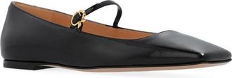 Gianvito Rossi Womens Black Calfskin Ballet Flats