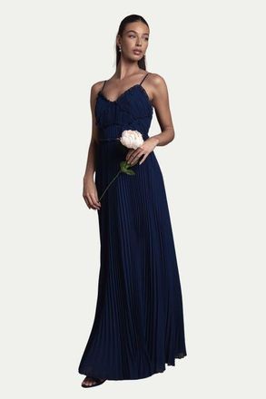 Oasis Bridesmaid Dress With Ruffle Detail in Navy at Nordstrom, Size 14