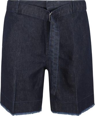 Lanvin Frayed Belt Shorts - Heren - Denim shorts - Blauw - W30 - Katoen - Korte Broeken