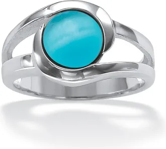 Palm Beach Jewelry 14-Piece Platinum-Plated Ring Set of Interchangeable Multi-Stones
