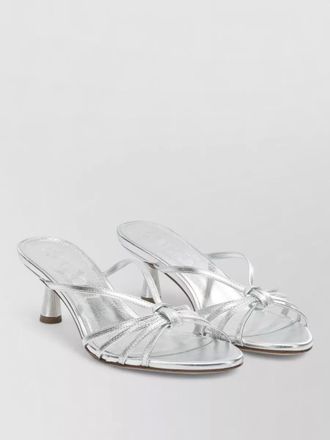 Aeyde abby 550mm metallic strappy kitten heel sandals