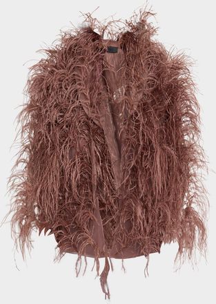 Sally Lapointe Marbled Feathers Open Jacket