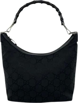 Gucci Pre-owned Shoulder Bags, female, Black, Size: ONE SIZE Pre-owned Bamboo Shoulder Bag