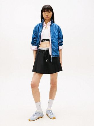 Tommy Hilfiger Repeat Logo Tape Poplin Mini Skirt