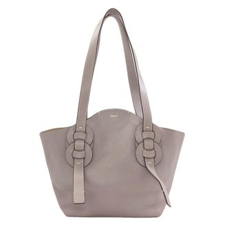 Chlo&eacute; Gray Leather Tote Bag (Pre-Owned)