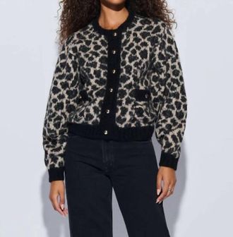 Nation Ltd Tessa Cardigan In Animal Jacquard