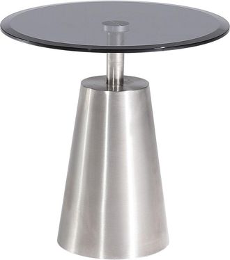 Pasargad Home Luxe Glass & Steel Side Table