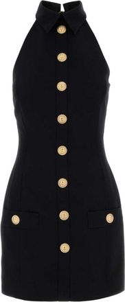 Balmain Black wool mini dress
