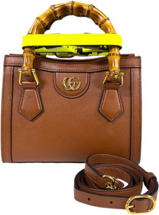 Gucci Brown Leather Shoulder Bag Tote Bag (Pre-Owned)