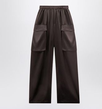 Frankie Shop Dark Delny Satin Cargo Trousers