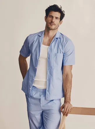 Le 31 Mens Striped poplin shirt