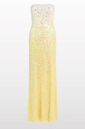 Jenny Packham Marle Saint Sequin Embellished Strapless Maxi Dress in Illusion at Nordstrom, Size 12 Uk