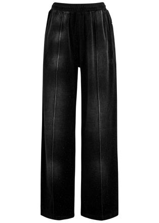 パンツ ALEXANDER WANG COTTON JERSEY SPORTS PANTS wide-leg pant in cotton jersey in WASHED BLACK | alexanderwang®