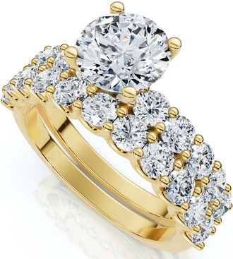Pompeii3 2 1/2Ct Celeste Diamond Engagement Ring Set 10K Gold Lab Grown