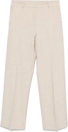 Antonelli Witte Broek Twill Weefsel Stretch Ontwerp - Dames - Straight fit broeken - Wit - L - Broeken