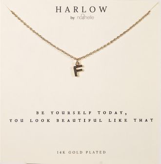 Nashelle Initial Charm Necklace in Gold F at Nordstrom