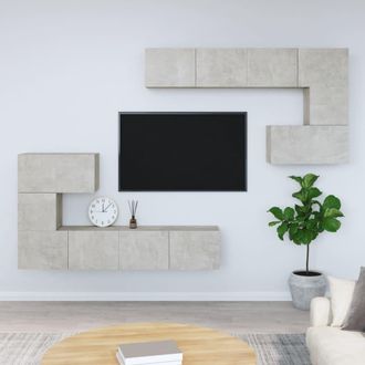 vidaXL Mueble De Pared De Tv Madera Contrachapada Gris Hormig&oacute;n Vidaxl