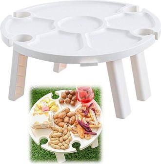 OEM Mesa De Picnic Port&aacute;til Para Vino, Mesa De Playa Compacta Y Mesa De Camping Peque&ntilde;a, 30 X 16 Cm, Dise&ntilde;o Plegable De Pl&aacute;stico Blanco, Mesa De Picnic Pe