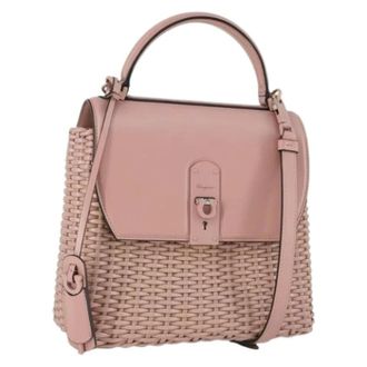 Ferragamo Pre-owned Handbags, female, Pink, Size: ONE SIZE Pre-owned Leather Handbag