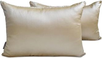 OEM Fundas De Almohada Lumbar Decoradas Color Champ&aacute;n De Homecentric, 35,5 X 61 Cm (paquete De 2), Fundas De Coj&iacute;n Rectangulares De Sat&eacute;n De Color Liso - 