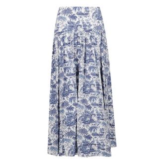 Staud Midi Skirts, female, Blue, Size: XS Long dress with zip closure