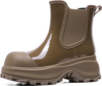 Generic Unisex Wellingtons Boots Knee Ladies Wellie Rubber Textile Lined Anti-Skid Slip On Shoe Comfortable Chelsea Shoes Wider Calf Fitting Rain Boot for Fes