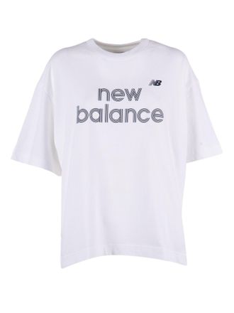 New Balance Jersey Grafisch T-shirt Wit