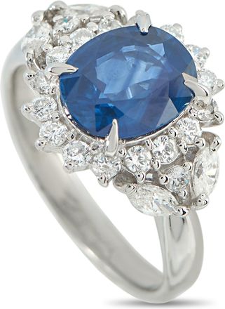 Luxury Bazaar Platinum 0.70ct Diamond and Sapphire Ring MF23-110525