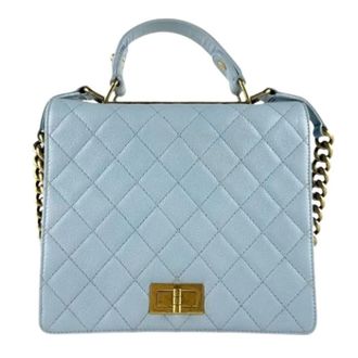 Chanel Pre-owned Handbags, female, Blue, Size: ONE SIZE Pre-owned Vintage Shoulder Bag